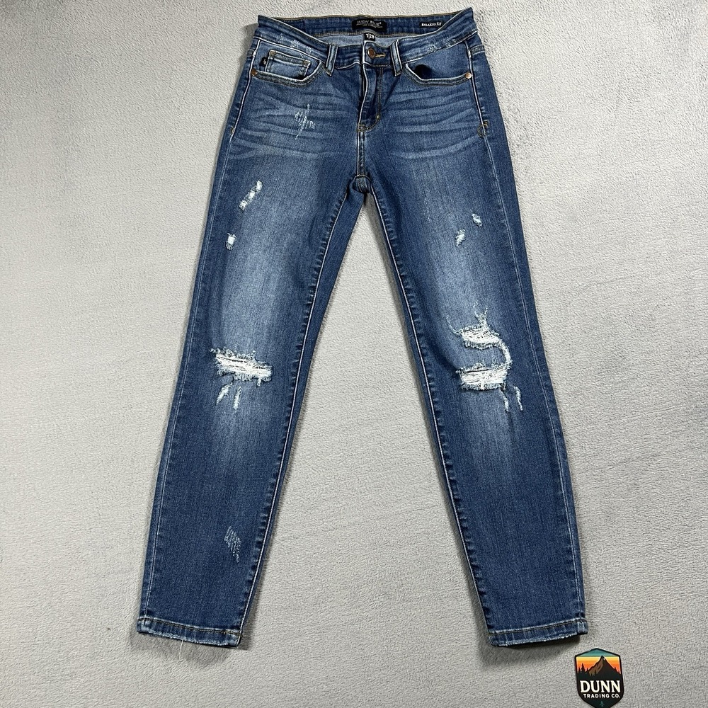 Judy Blue Jeans Womens 28 Relaxed Skinny Medium Wash Mid Rise Stretch Denim